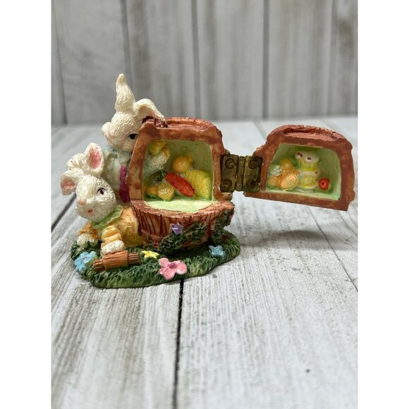 Vtg Easter Bunny Spring Time Resin Characters Set of 3 Home Decorations - Picture 9 of 10